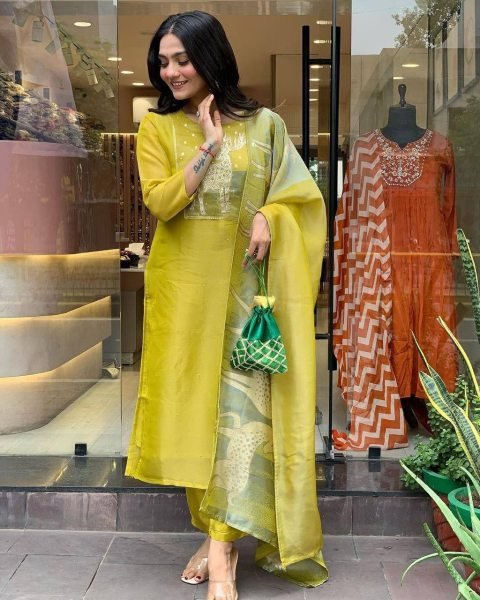 launching fastival Collection premium roman silk kurti set  3 Piece Kurti Set