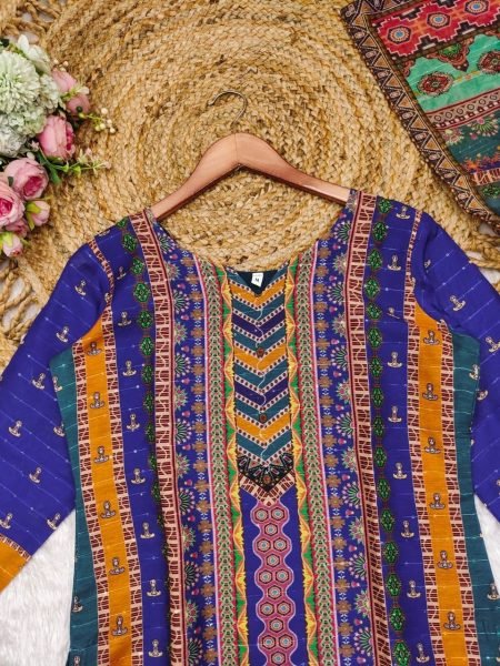 launching Multicoloured  print with  work and Dupatta plus size kurti set  3 Piece Kurti Set