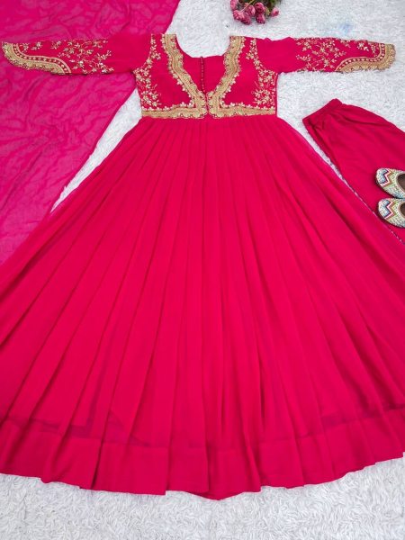 Launching New Designer Party Wear Look Gown Bottom With Dupatta  Ready To Wear Collection