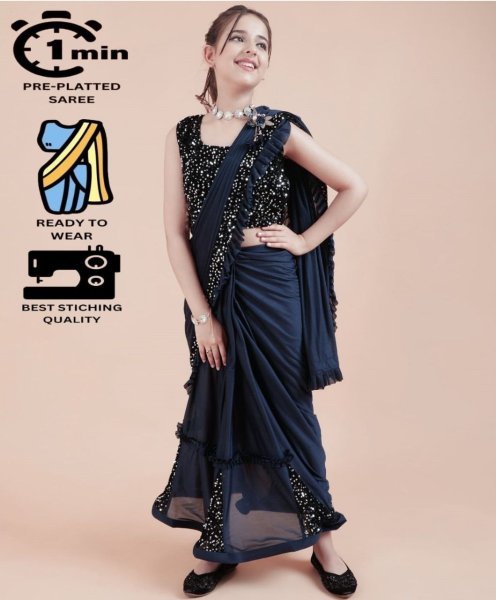 Launching New Lycra Kids Saree Collection  Girls Wear