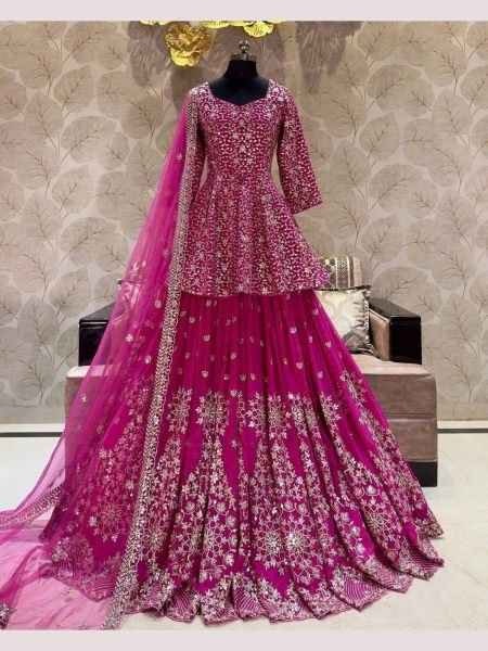 Launching New  Party Wear Look Embroidery Sequence Work Top With Lehenga and Dupatta Designer Lehenga Choli