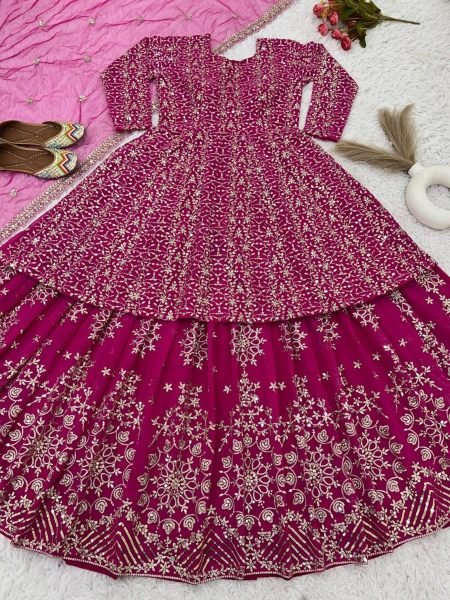 Launching New  Party Wear Look Embroidery Sequence Work Top With Lehenga and Dupatta Designer Lehenga Choli