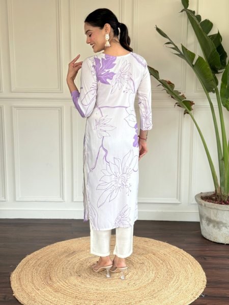 Launching New Rayon Printed Embroidered Kurti Set with Pant and Chanderi Dupatta 3 Piece Kurti Set