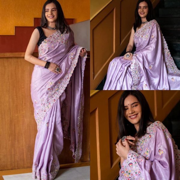 Launching New Superhit Trending Embroidered  Saree Embroidery Sarees Wholesale