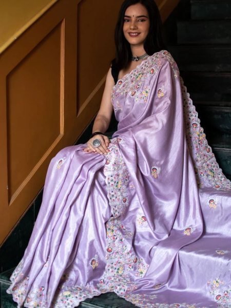 Launching New Superhit Trending Embroidered  Saree Embroidery Sarees Wholesale