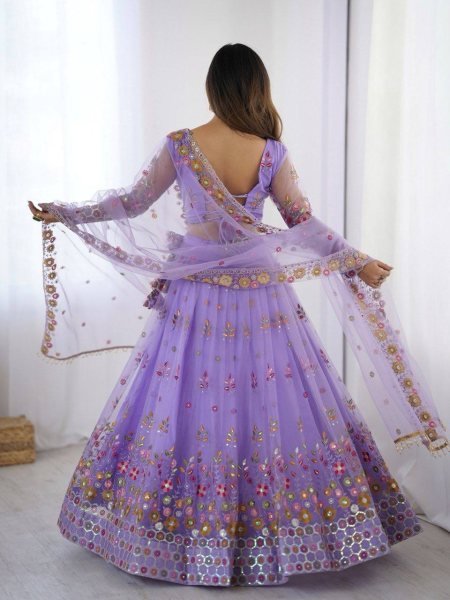 Stylish Net Lehenga Set Heavy Sequence Work for Celebrations Designer Lehenga Choli