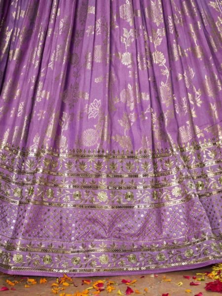 lavender jacquard lehenga choli set dola silk ethnic wear for wedding Designer Lehenga Choli