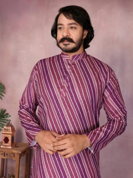 Lavender Mauve Mixed Cotton Kurta Pyjama Set At Wholesale Rate for Cultural Wedding Look Kurta Pajama Wholesale