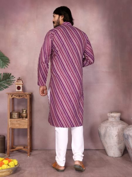 Lavender Mauve Mixed Cotton Kurta Pyjama Set At Wholesale Rate for Cultural Wedding Look Kurta Pajama Wholesale
