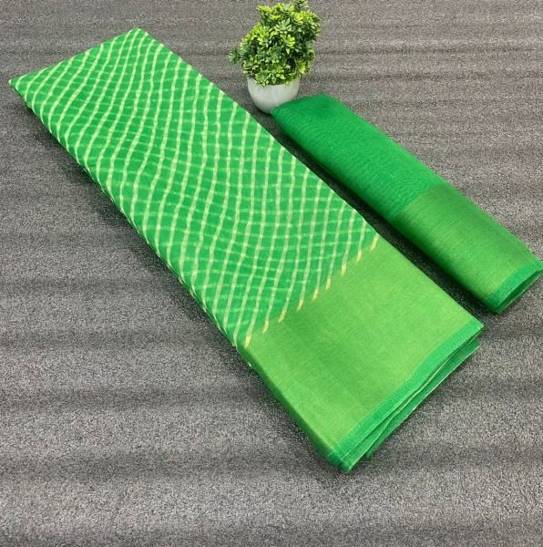 Lehariya Printed Soft Cotton Saree  Printed Cotton Sarees Wholesale
