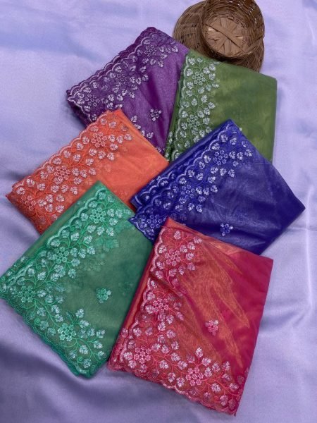 Light Pink Saree in Twill Net With Sequence Work Cocktail Party Shining Saree Embroidery Sarees Wholesale