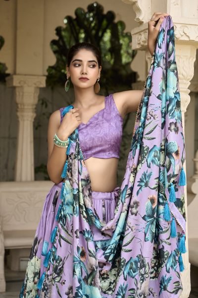 Light Purple Patola Print Traditional Lehenga Choli Set Designer Lehenga Choli