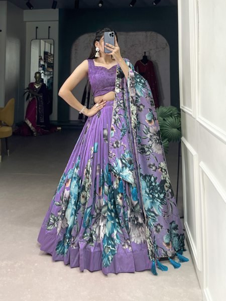 Light Purple Patola Print Traditional Lehenga Choli Set Designer Lehenga Choli