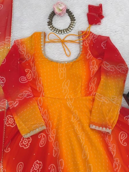 Light Weight Yellow Georgette Anarkali with Lace Dupatta for a Office Wear at Wholesale Rate Georgette Kurti 