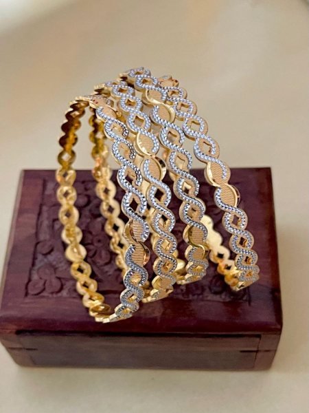  Lightweight 4 Piece Gold Bangles for Women Perfect for Daily Use 