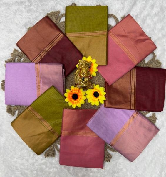 Lightweight Maroon South Cotton Saree with Contrast Waving Border at wholesale rates South Indian Saree 