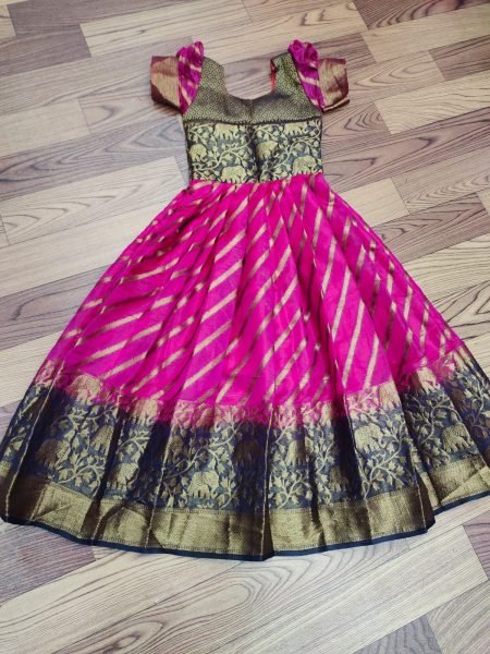 Litchi Silk South Indian Style Kids Gown Collection  Girls Wear