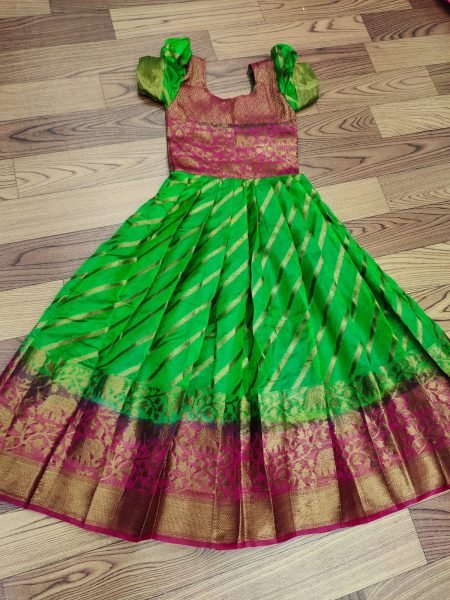 Litchi Silk South Indian Style Kids Gown Collection  Girls Wear