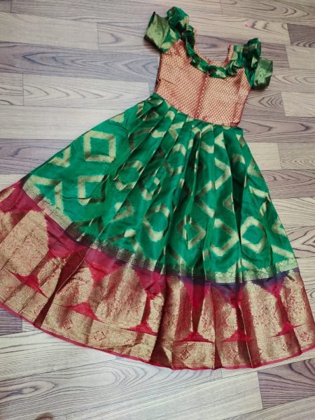 Litchi Silk South Indian Style Kids Gown Collection  Girls Wear