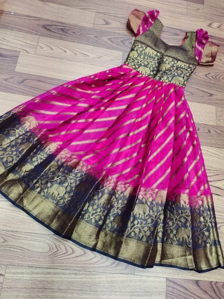 Litchi Silk South Indian Style Kids Gown Collection  Girls Wear