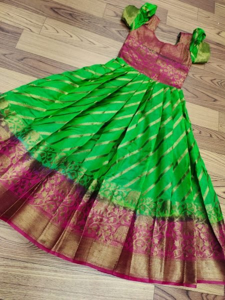 Litchi Silk South Indian Style Kids Gown Collection  Girls Wear