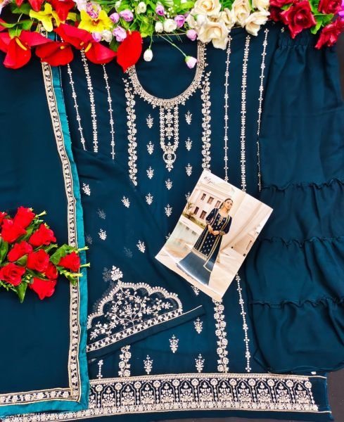  LT Nitya - 73003 Georgette WIth Sequnse Work Plazzo Suit Designer Plazzo Salwar Suits Wholesale