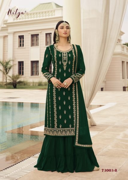  LT Nitya - 73003 Georgette WIth Sequnse Work Plazzo Suit Designer Plazzo Salwar Suits Wholesale