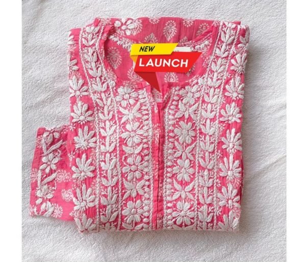 Lucknowi Embroidery Work Georgette Kurti  Georgette Kurti 