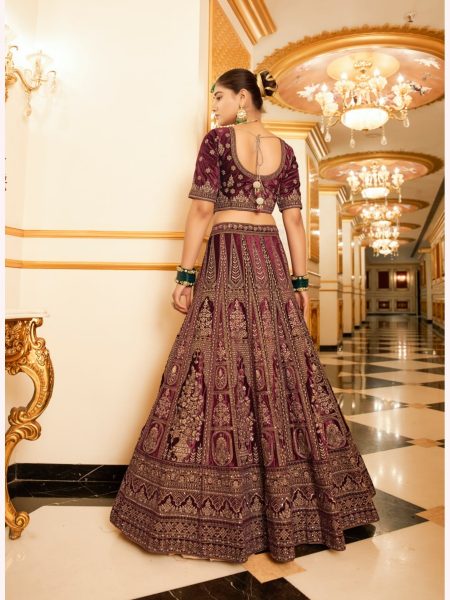 Luxurious Bridal Special Lycra Velvet Lehenga Choli With Double Dupatta  Bridal Lehenga Choli