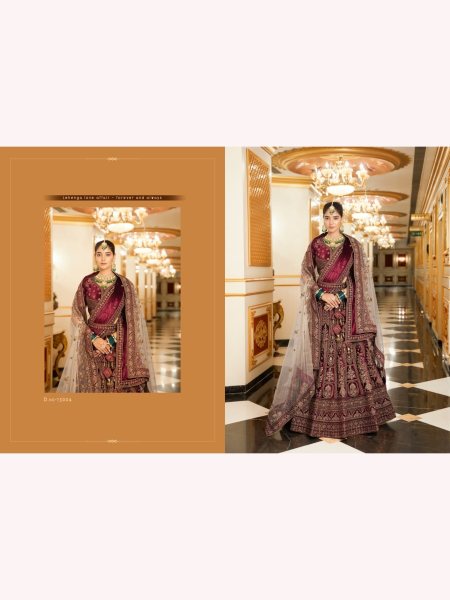 Luxurious Bridal Special Lycra Velvet Lehenga Choli With Double Dupatta  Bridal Lehenga Choli