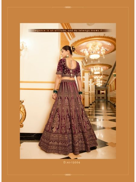 Luxurious Bridal Special Lycra Velvet Lehenga Choli With Double Dupatta  Bridal Lehenga Choli