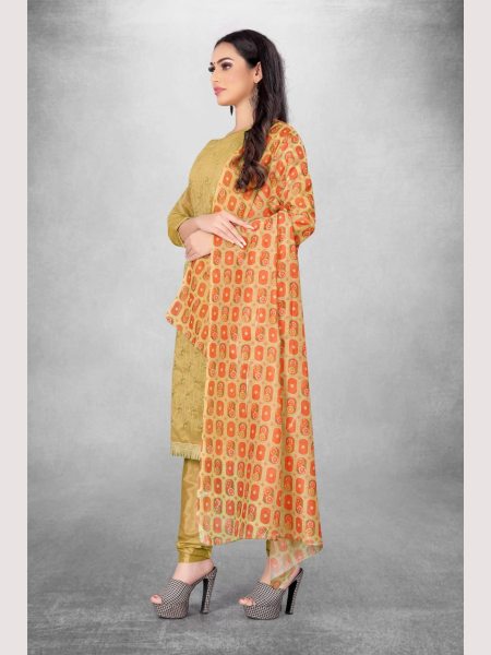 Luxurious Yellow Color Chanderi Dress Material Collection At Wholesale Rate Color Set Matching Dress Material Wholesale