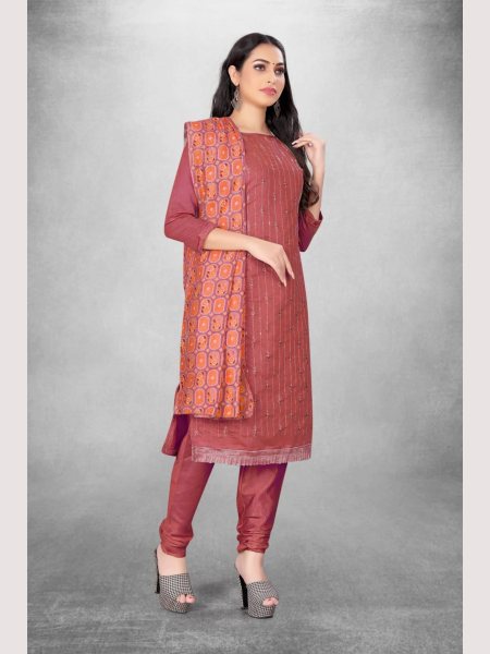 Luxurious Pink Color Chanderi Dress Material Collection At Wholesale Rate Color Set Matching Dress Material Wholesale