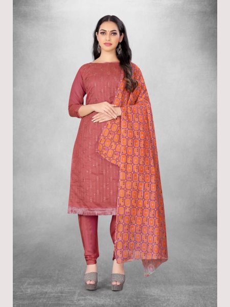 Luxurious Pink Color Chanderi Dress Material Collection At Wholesale Rate Color Set Matching Dress Material Wholesale