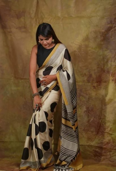 Pure Satin Silk Saree with Glossy Finish  &  Blouse Perfect for Weddings Silk Sarees Wholesale