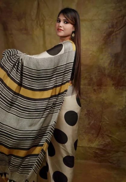 Pure Satin Silk Saree with Glossy Finish  &  Blouse Perfect for Weddings Silk Sarees Wholesale