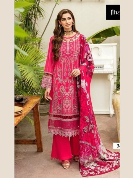 Luxurious Rayon Embroidery suit set with Cotton Dupatta Salwar Kameez