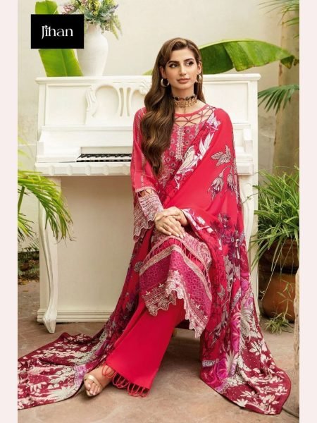 Luxurious Rayon Embroidery suit set with Cotton Dupatta Embroidery Suits Wholesale