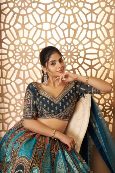 Luxurious Royal Blue Banarasi Silk Lehenga with Zari   Stone Work Exclusive Wholesale Manufacturer Rates Bridal Lehenga Choli