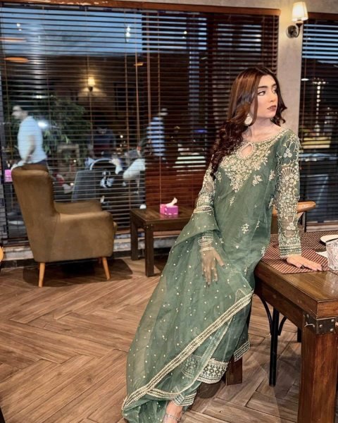 Luxury Embroidered Organza Silk Kurti Set with Palazzo & Fancy Dupatta Ready for Celebrations Ready To Wear Collection