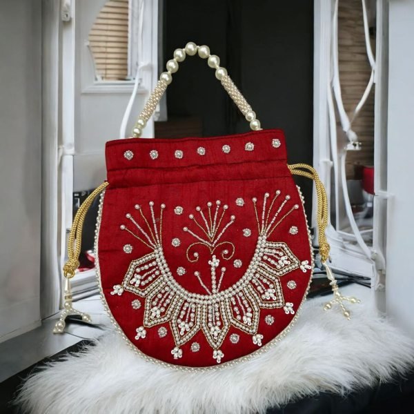 Luxury Pearl Potli Bag Elegant Handcrafted Clutch for Weddings , Gifting  & Parties Fashion Accessories Wholesale
