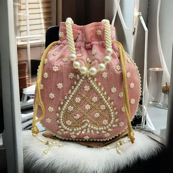 Luxury Pearl Potli Bag Elegant Handcrafted Clutch for Weddings , Gifting  & Parties Fashion Accessories Wholesale