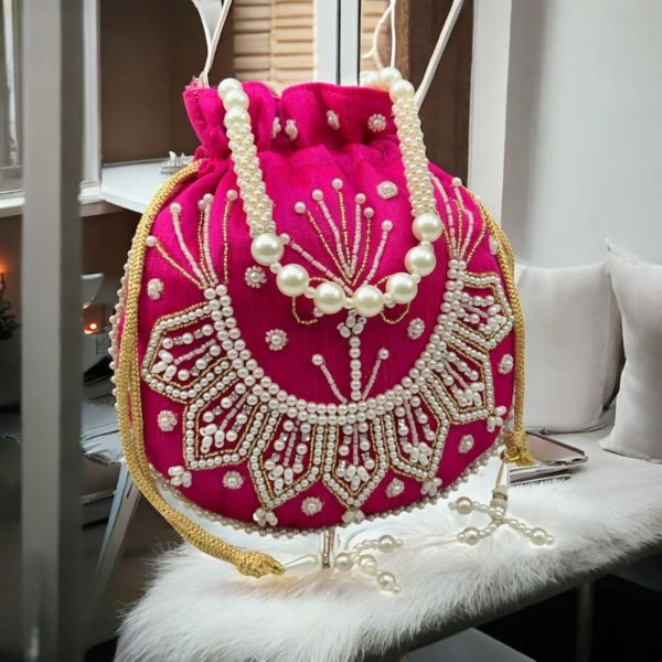 Luxury Pearl Potli Bag Elegant Handcrafted Clutch for Weddings , Gifting  & Parties Fashion Accessories Wholesale
