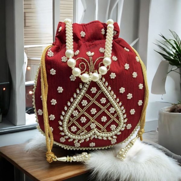 Luxury Pearl Potli Bag Elegant Handcrafted Clutch for Weddings , Gifting  & Parties Fashion Accessories Wholesale