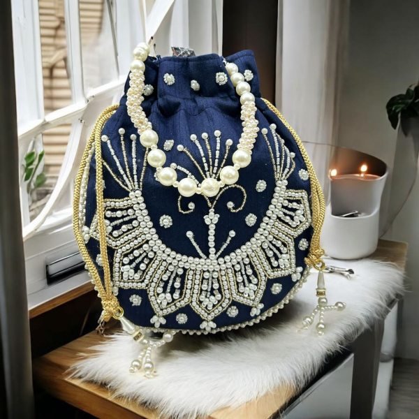 Luxury Pearl Potli Bag Elegant Handcrafted Clutch for Weddings , Gifting  & Parties Fashion Accessories Wholesale