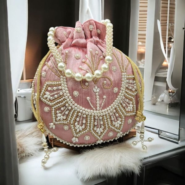 Luxury Pearl Potli Bag Elegant Handcrafted Clutch for Weddings , Gifting  & Parties Fashion Accessories Wholesale