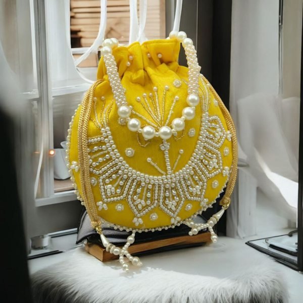 Luxury Pearl Potli Bag Elegant Handcrafted Clutch for Weddings , Gifting  & Parties Fashion Accessories Wholesale