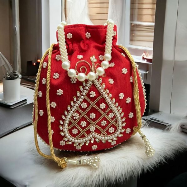Luxury Pearl Potli Bag Elegant Handcrafted Clutch for Weddings , Gifting  & Parties Fashion Accessories Wholesale