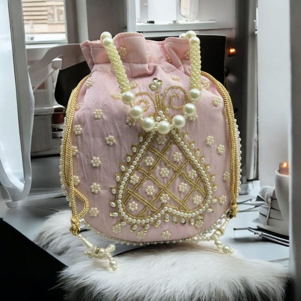 Luxury Pearl Potli Bag Elegant Handcrafted Clutch for Weddings , Gifting  & Parties Fashion Accessories Wholesale