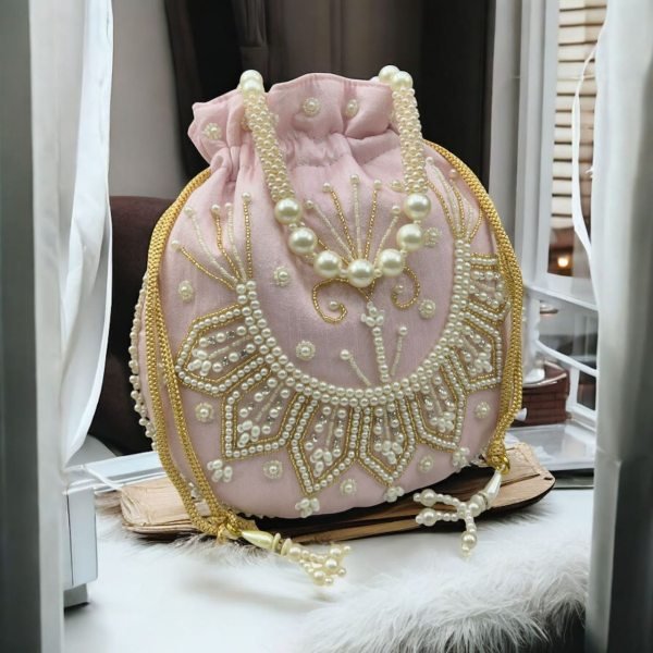 Luxury Pearl Potli Bag Elegant Handcrafted Clutch for Weddings , Gifting  & Parties Fashion Accessories Wholesale